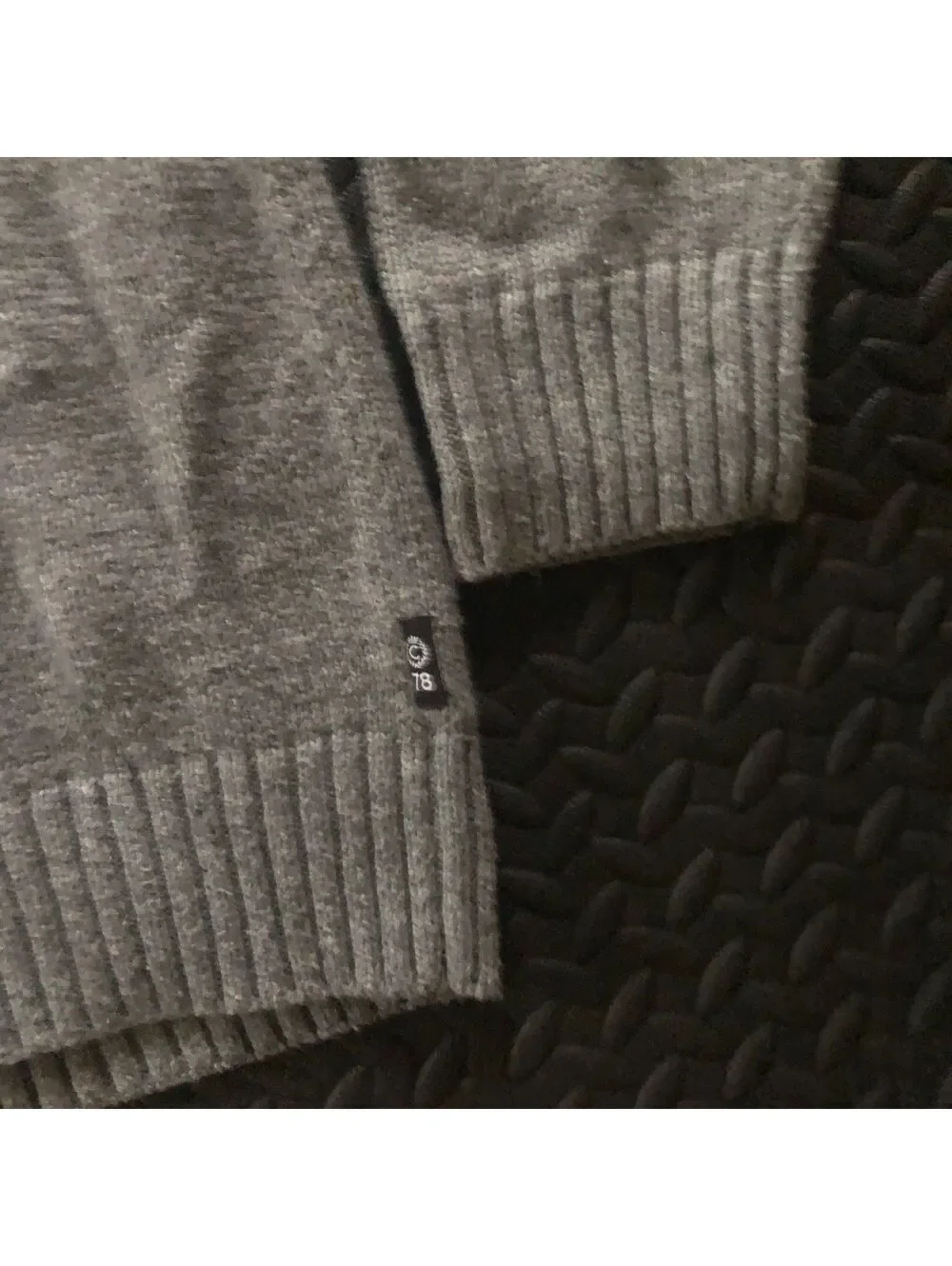 Chaps Men's Gray Button-Up Collar Sweater with Elbow Patches XL